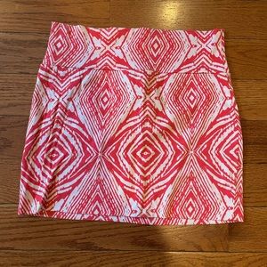 Coral patterned mini skirt